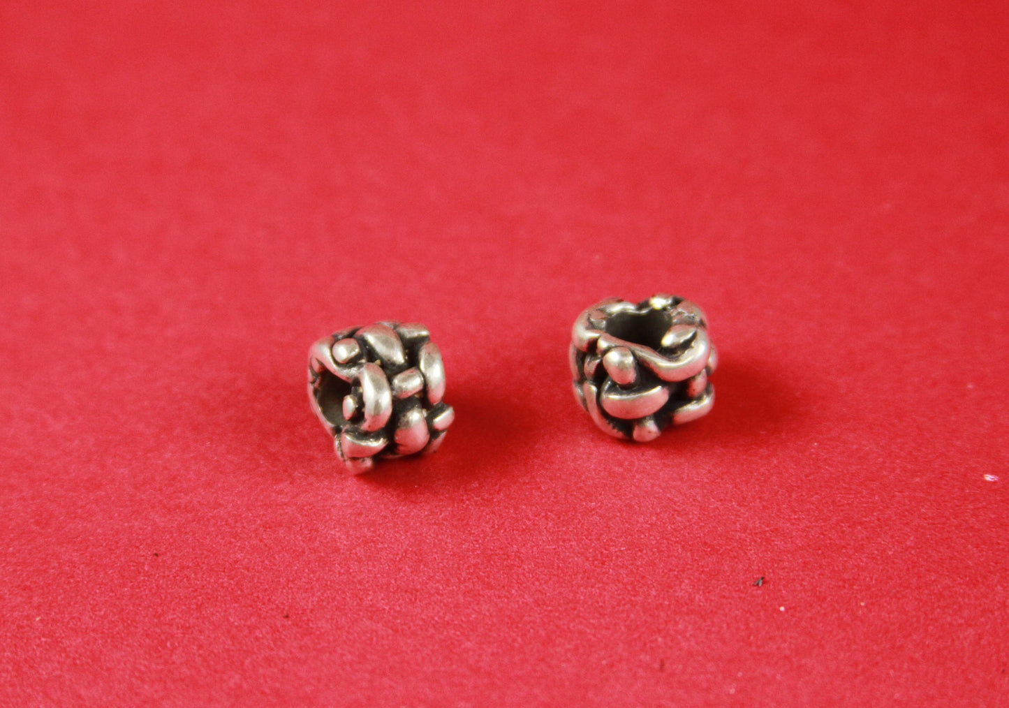 RS0092>> MADE in EUROPE 2 zamak tubes, 5mm hole zamak woven tube slider, round cord tubes  (77627/05) qty2