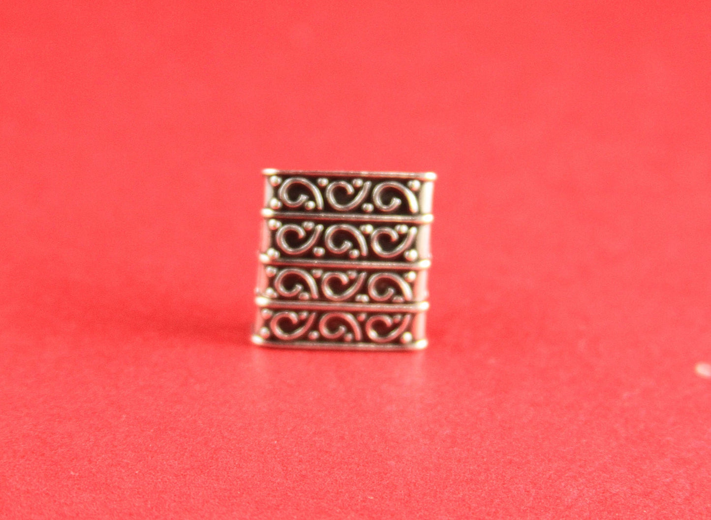 FC0065>>MADE in EUROPE zamak 15mm flat cord clasp, flat leather cord clasp, 15mm flat engraved clasp, Qty1