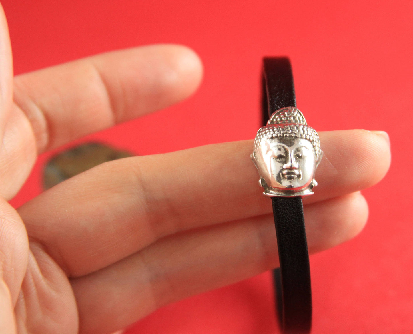 FC0265>>MADE in EUROPE zamak Budha  clasp, 6mm Budda  clasp,6mm flat cord zamak clasp (Tm764S6x2) Qty1