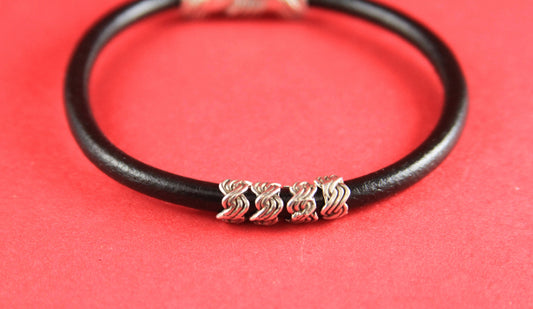 13/4 MADE in EUROPE 4 zamak silver tubes, 5mm hole zamak tube slider, 5mm round cord sliders, round cord tube  (F854S) qty4
