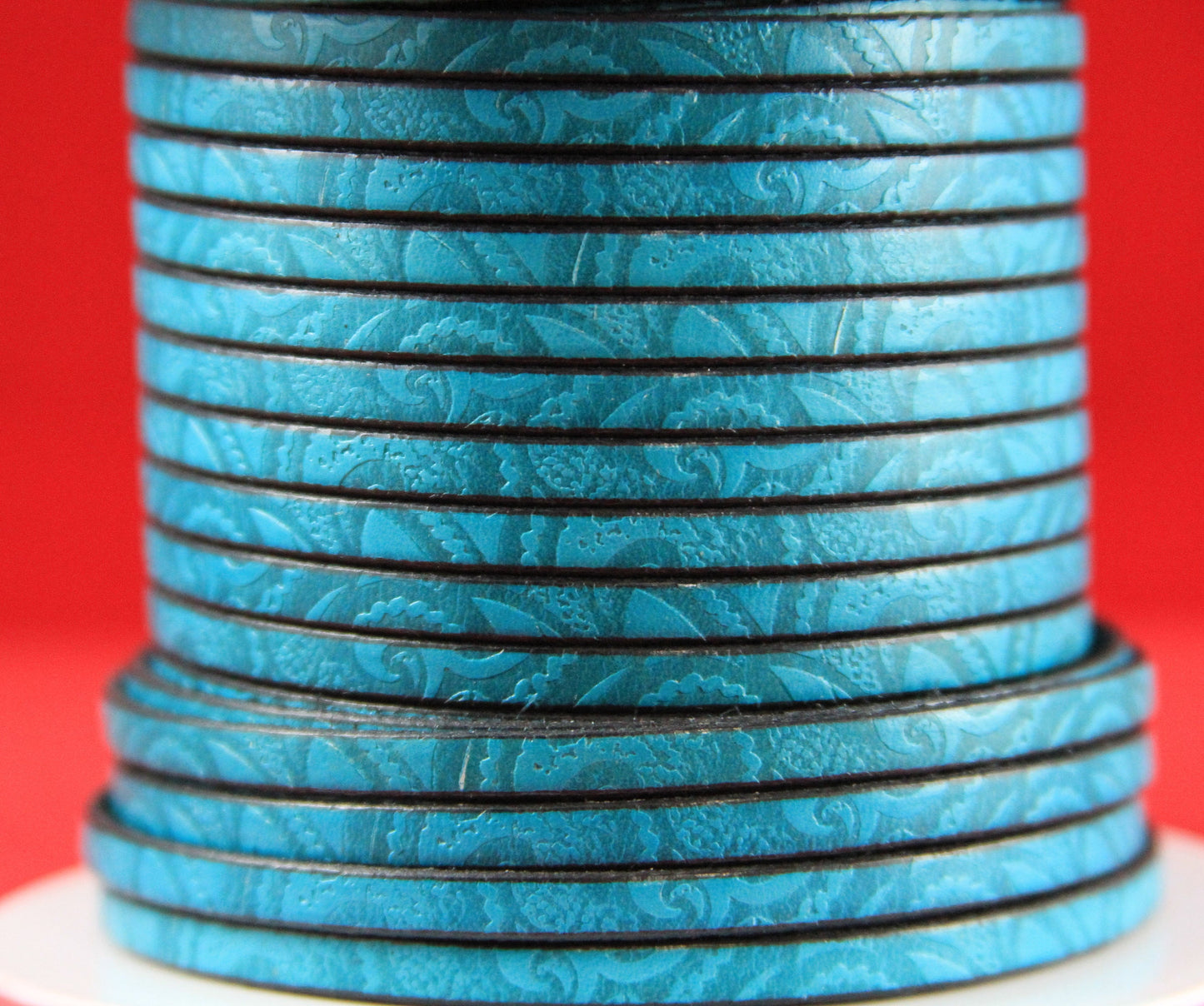 MADE in EUROPE 24'' flat 5mm engraved leather cord, 5mm flat leather cord, 5mm embossed leather cord (503/05/08)