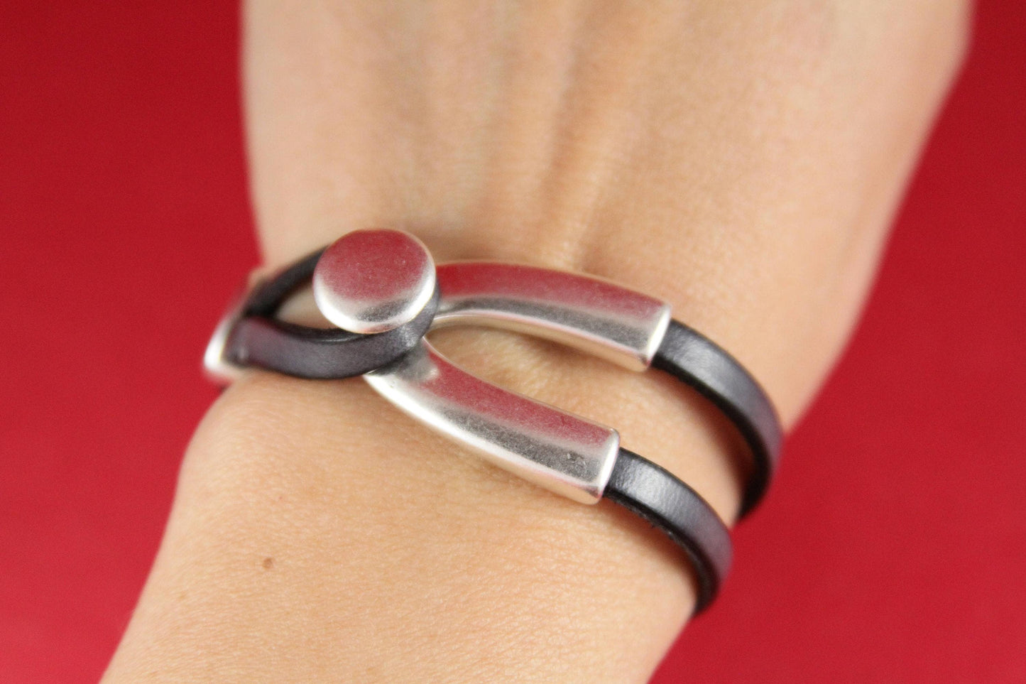 B0060/61>>MADE in EUROPE zamak button clasp with slider, double strand 5mm cord clasp, 5mm flat cord clasp,  U clasp Qty1set