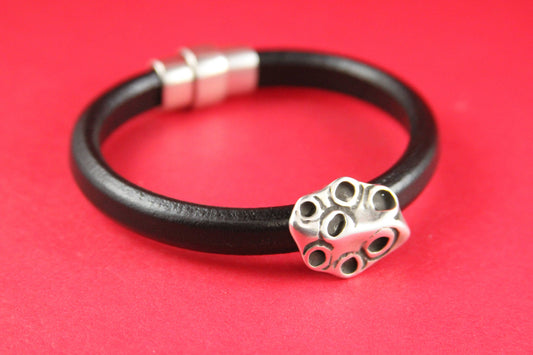 LS0025>>MADE IN EUROPE 2 zamak rock sliders, licorice slider, 10x6mm  sliders, silver rock sliders, Qty2