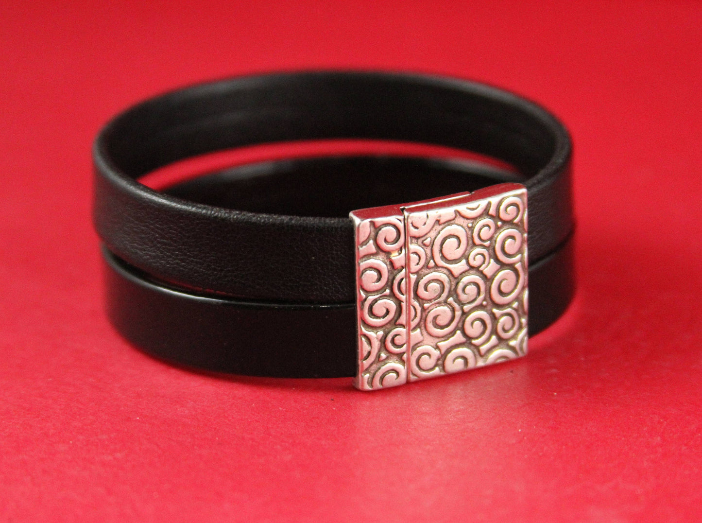 FC0075>>MADE in EUROPE zamak clasp, 20mm flat cord clasp, large clasp, silver swirl clasp Qty1