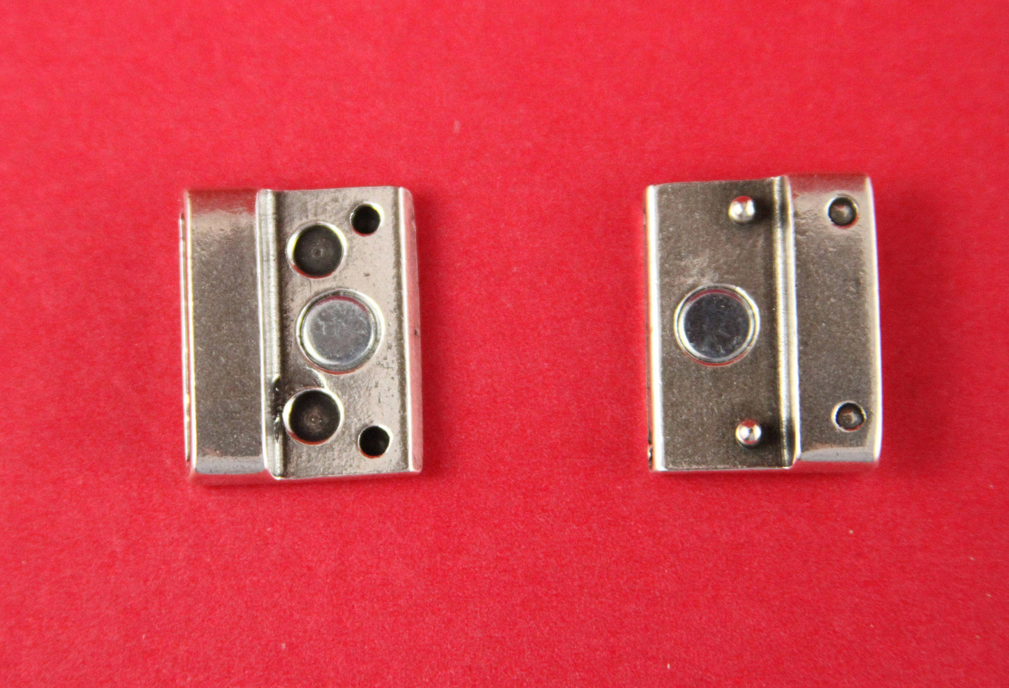 FC0321>>MADE in EUROPE zamak magnetic clasp, 20mm flat cord clasp, 20mm rivets clasp, silver rivets magnetic clasp Qty1