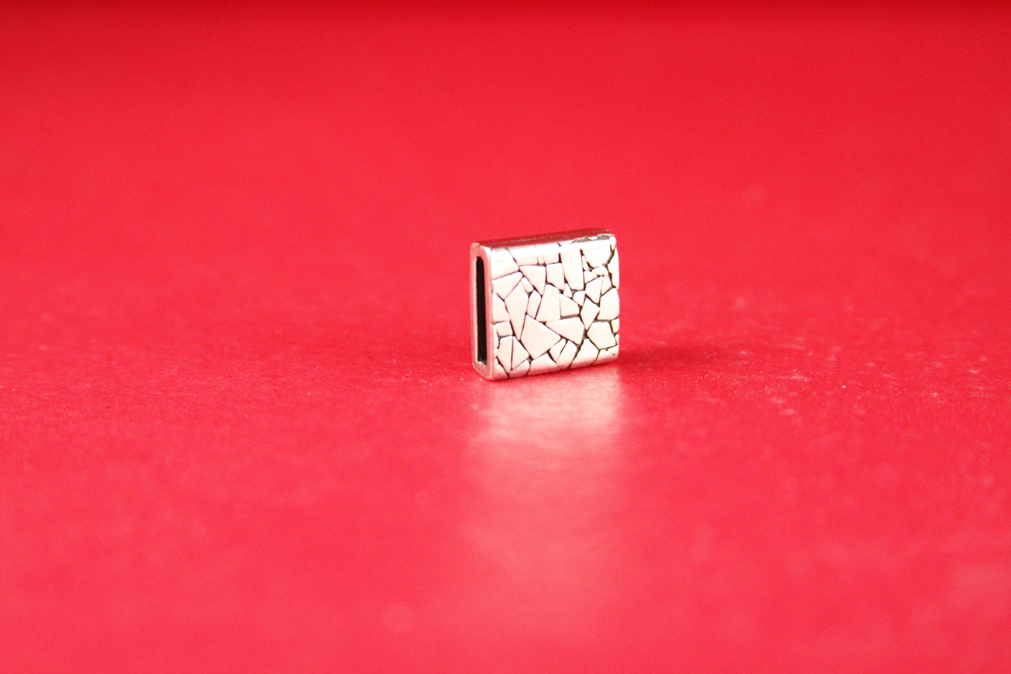 FS0192>>MADE in EUROPE 2 zamak cracked sliders, zamak square slider, 10mm flat cord slider, 10mm flat cord cracked slider qty2