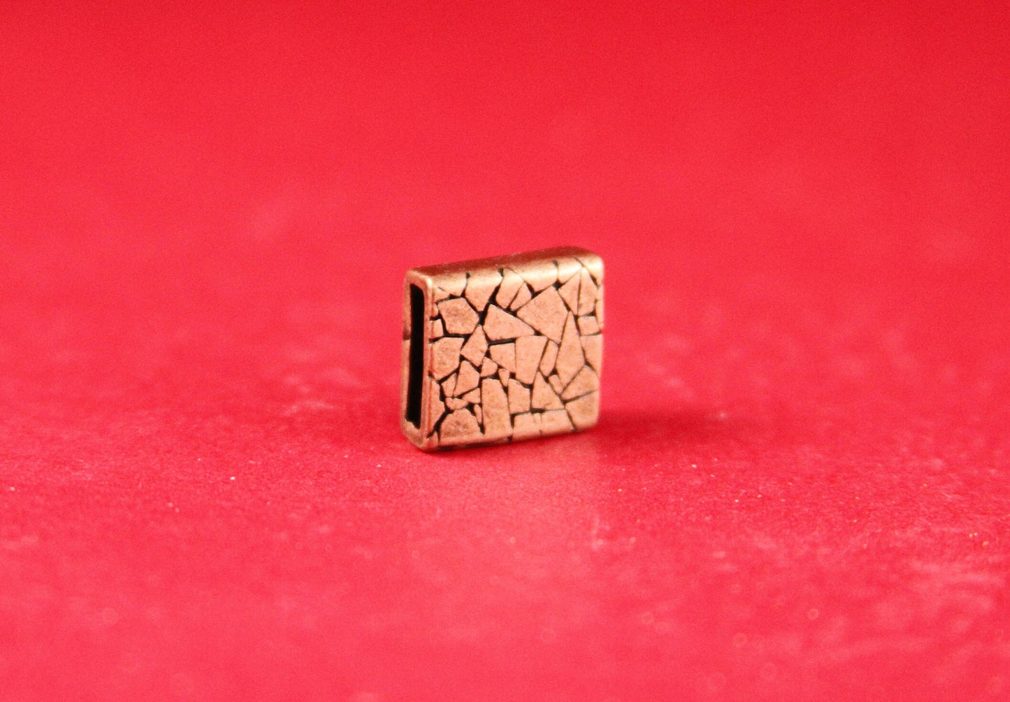 FS0193>>MADE in EUROPE 2 zamak cracked sliders, copper square slider, 10mm flat cord slider, 10mm flat cord cracked slider qty2