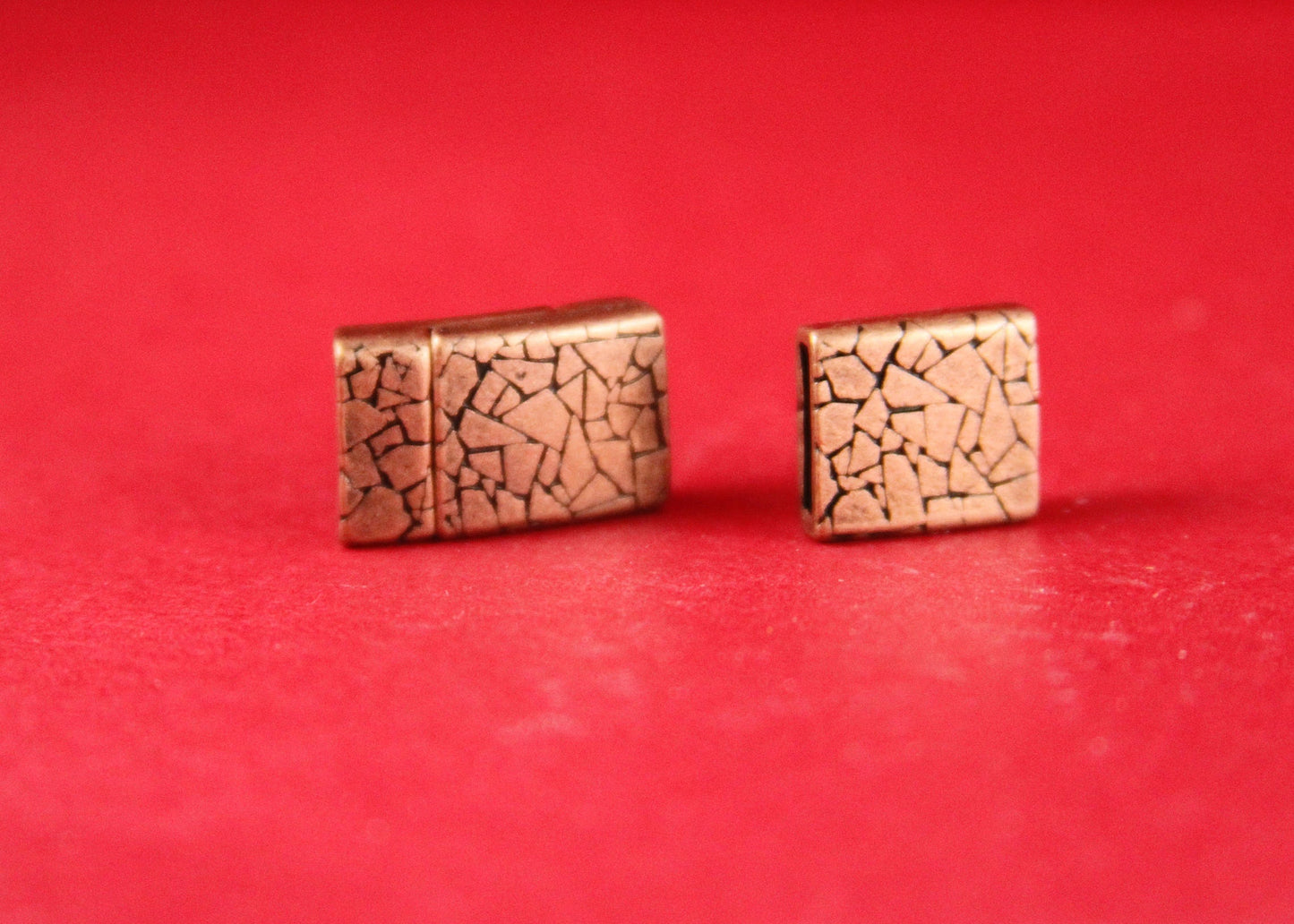 FS0193>>MADE in EUROPE 2 zamak cracked sliders, copper square slider, 10mm flat cord slider, 10mm flat cord cracked slider qty2