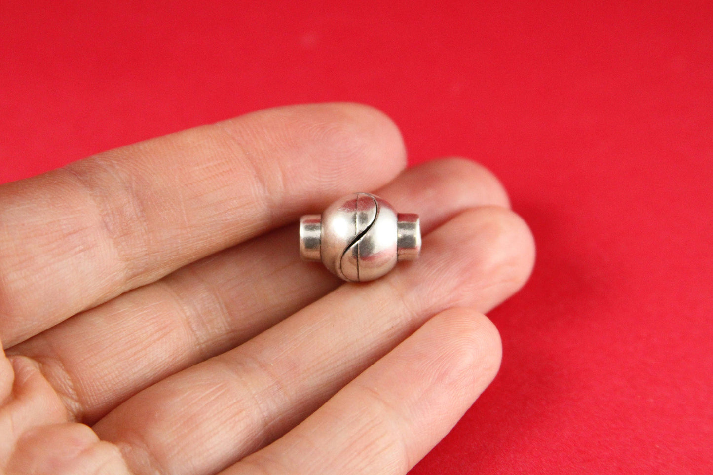 RC0046>> MADE IN EUROPE magnetic clasp, silver clasp, 3mm round cord clasp, bracelet clasp (TMBOLA3S) Qty1