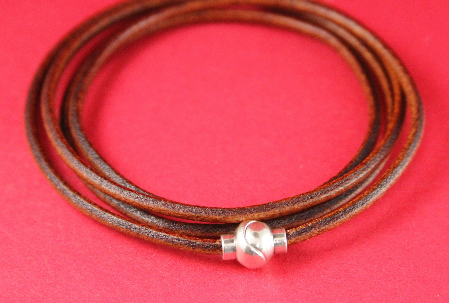 RC0046>> MADE IN EUROPE magnetic clasp, silver clasp, 3mm round cord clasp, bracelet clasp (TMBOLA3S) Qty1