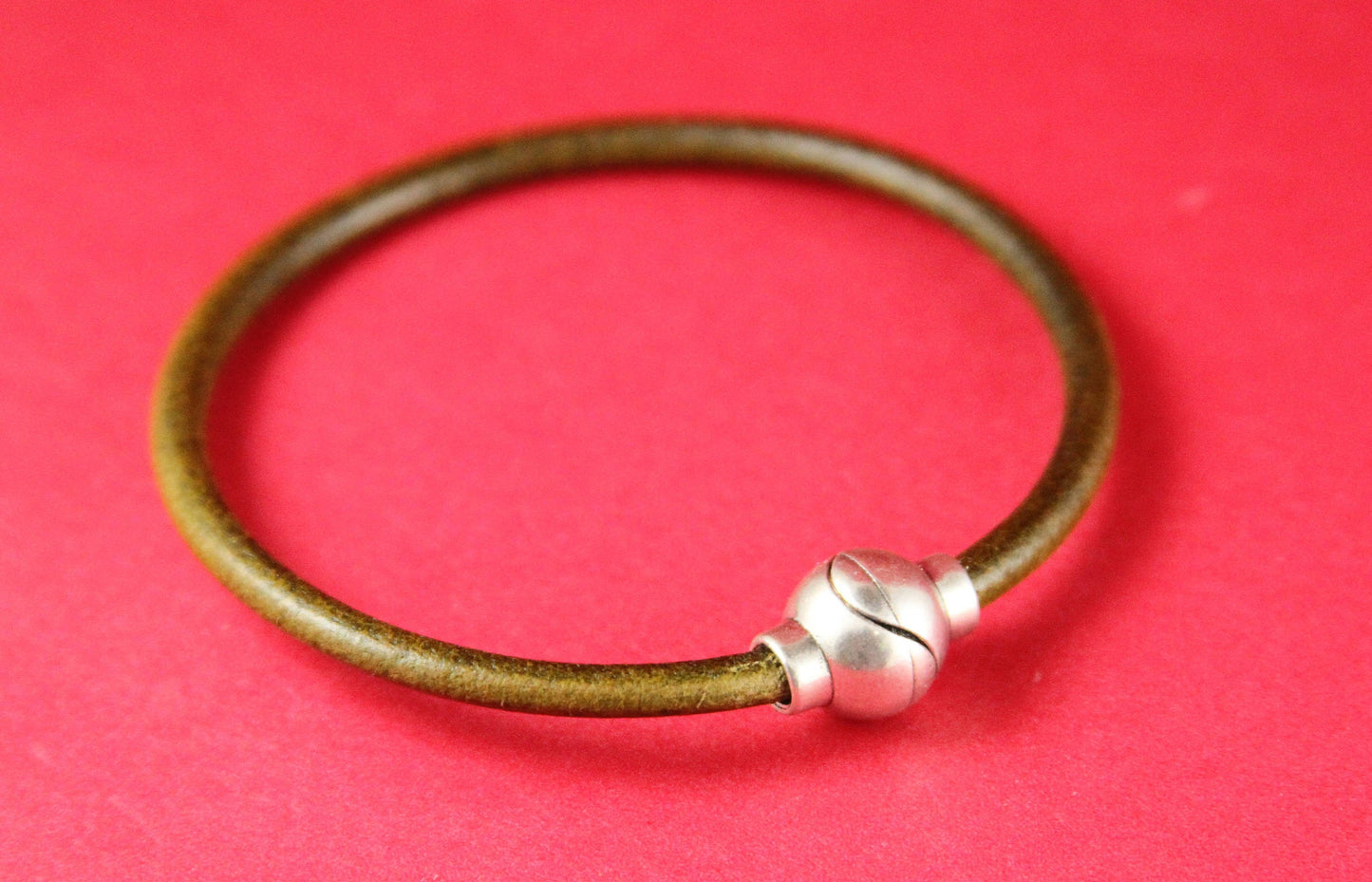 RC0043>>MADE in EUROPE 4mm cord clasp, 4mm round cord ball clasp, round cord zamak clasp Qty1