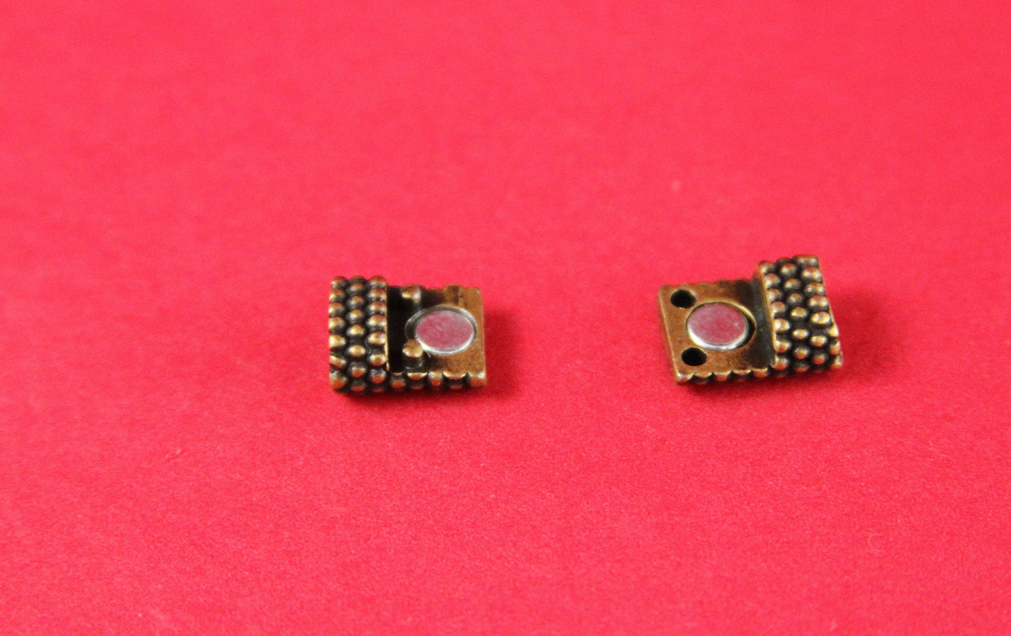 FC0156>>MADE in EUROPE zamak clasp  for flat 6mm cord, beaded clasp for flat cord, clasp for 6mm cord qty1