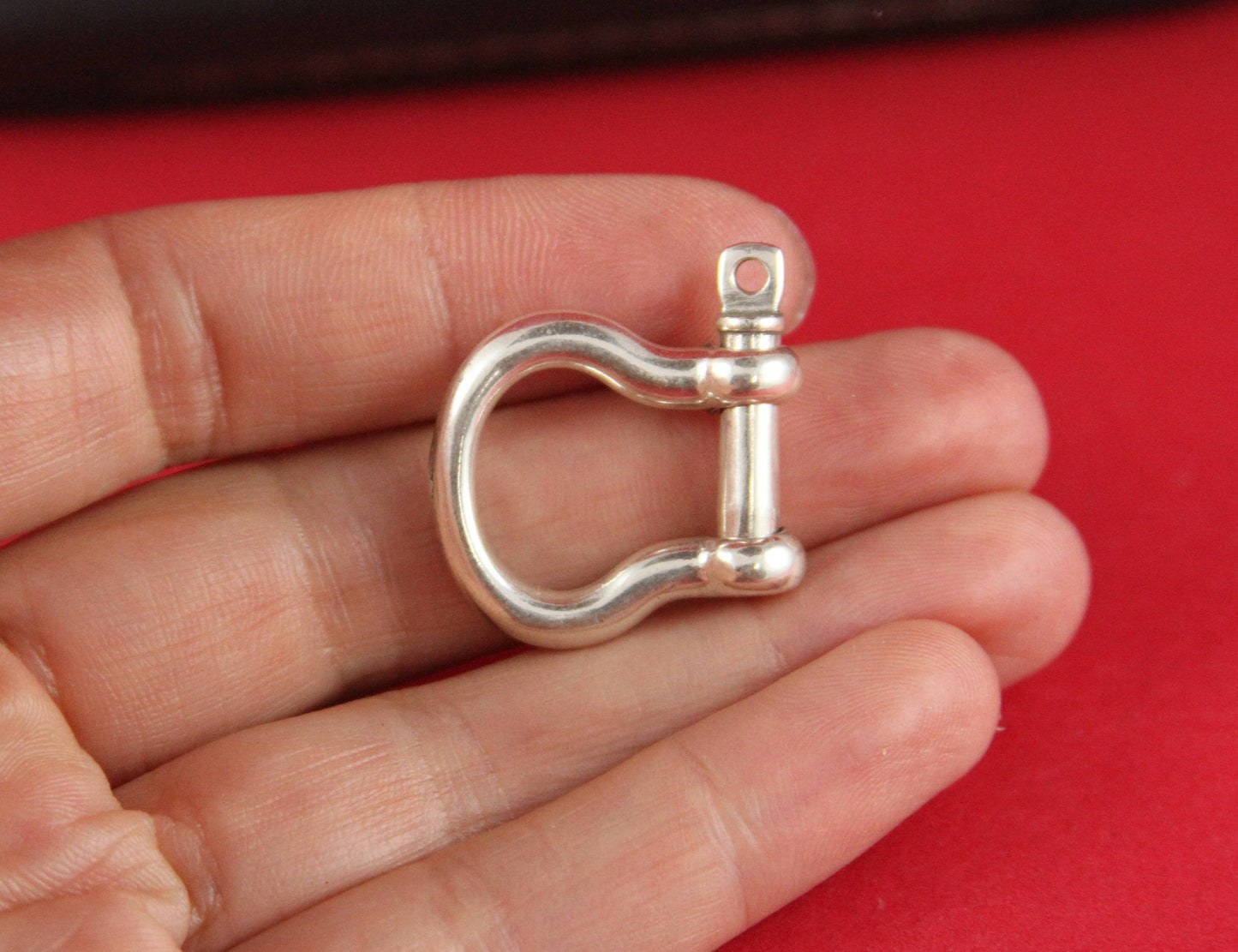 FC0155>>MADE in EUROPE zamak horseshoe shape clasp for 10mm flat cord, D-ring zamak clasp (TMN1S) Qty1