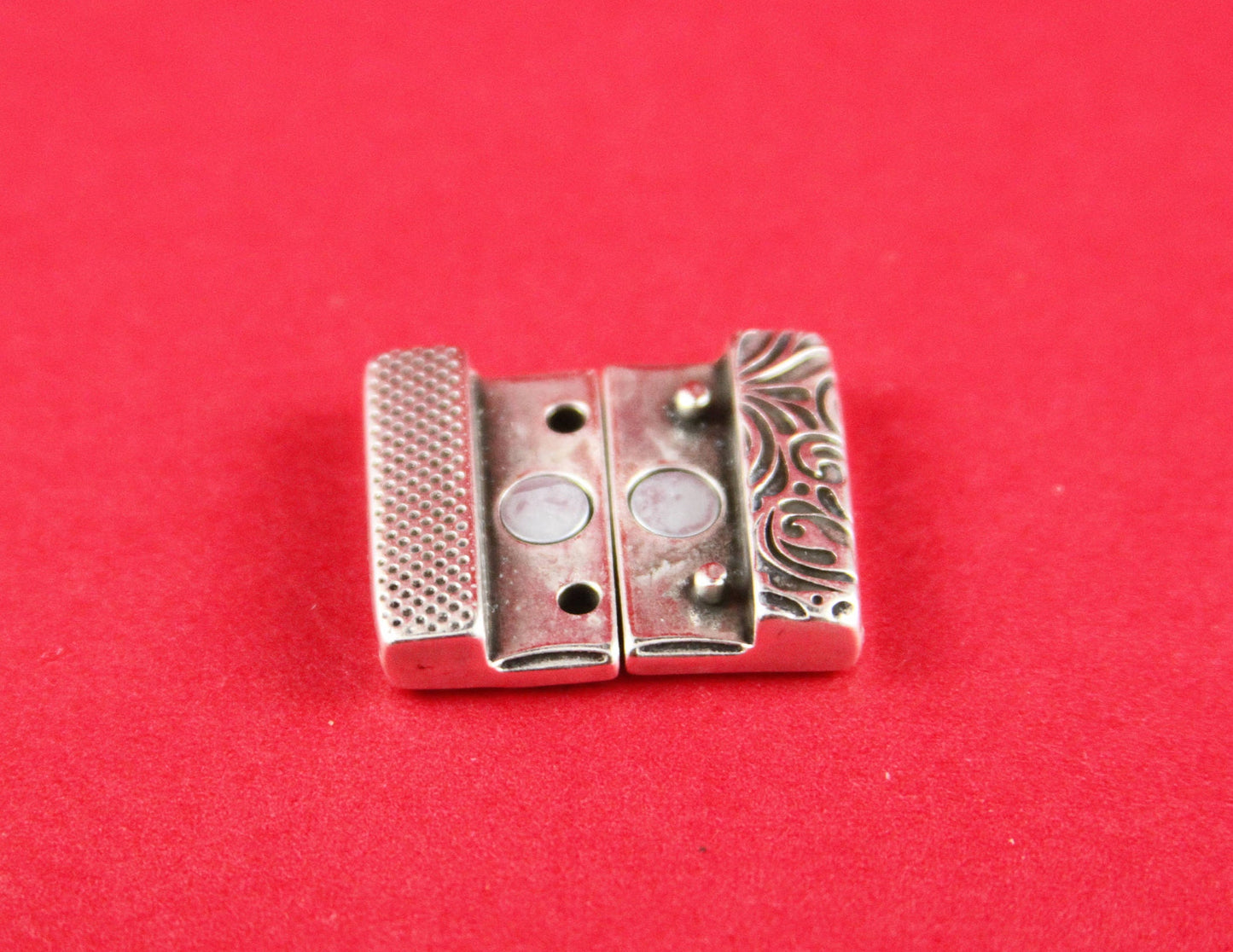 FC0039>>MADE in EUROPE zamak clasp, 20mm flat cord floral clasp, 20mm flat clasp, silver clasp, Qty1