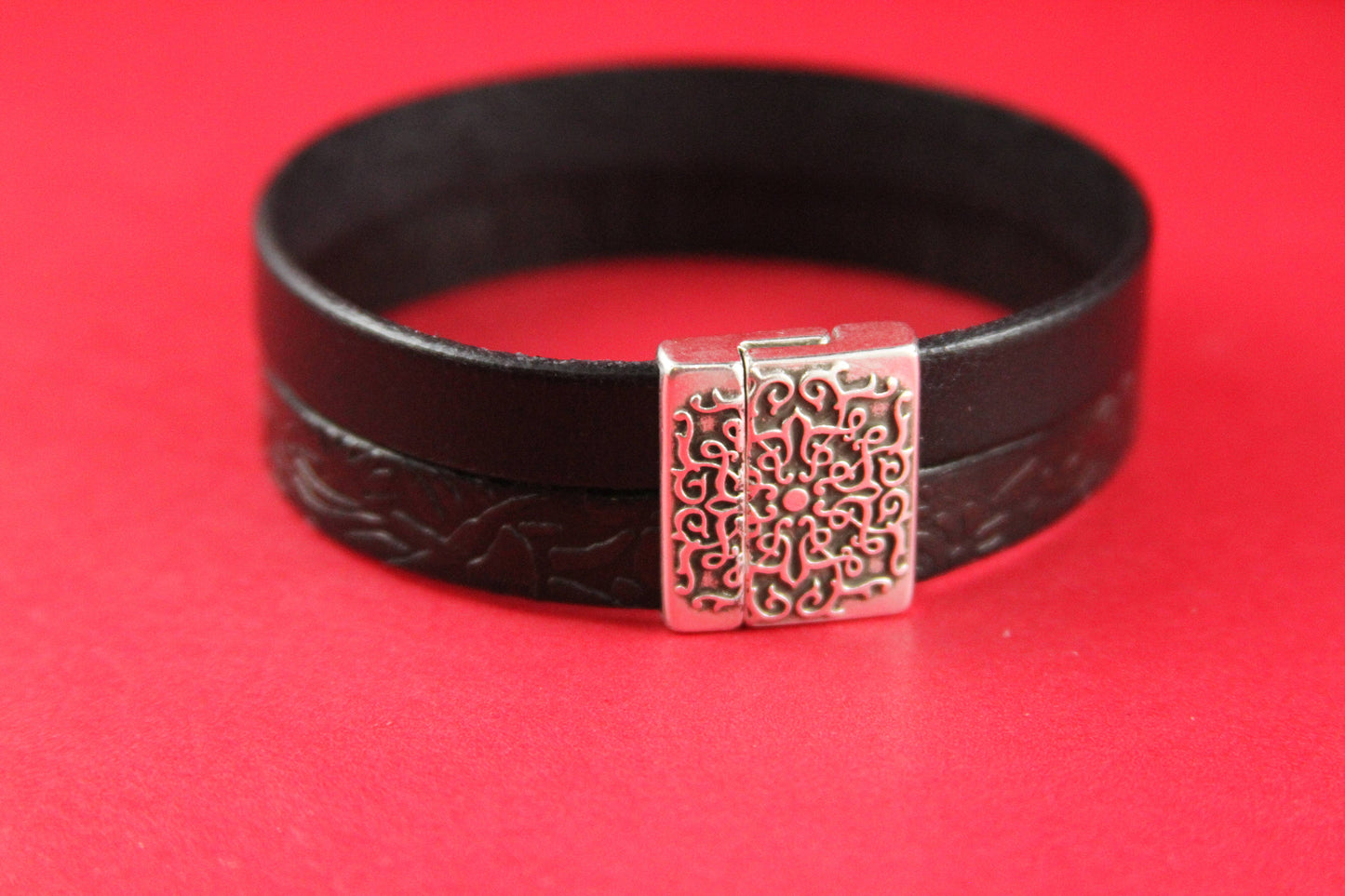 FC0015>>MADE in EUROPE zamak clasp,20mm flat cord embossed clasp, 20mm flat clasp, silver clasp Qty1