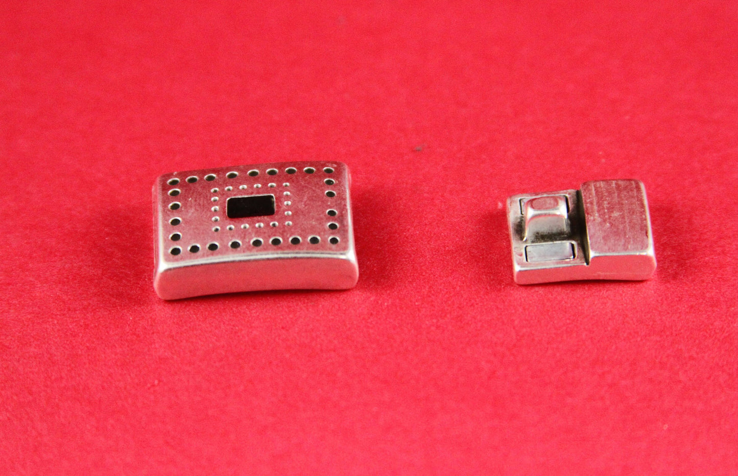 FC0157>>MADE in EUROPE zamak clasp with safety lock, 10mm flat cord clasp, 10x2mm clasp Qty1