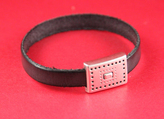 FC0157>>MADE in EUROPE zamak clasp with safety lock, 10mm flat cord clasp, 10x2mm clasp Qty1