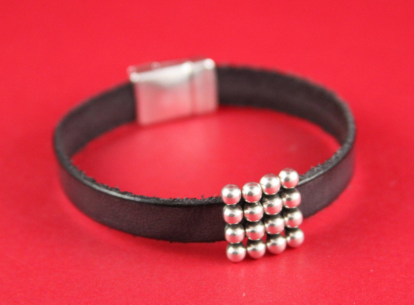 FS0191>>MADE in EUROPE 4 zamak beaded sliders, 10mm flat cord sliders, 10mm leather cord zamak sliders, zamak sliders Qty4