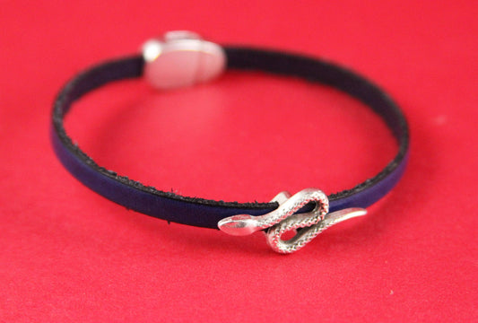 FS0179>>MADE in EUROPE 2 zamak snake sliders, silver snake sliders, 5mm flat cord snake slider qty2