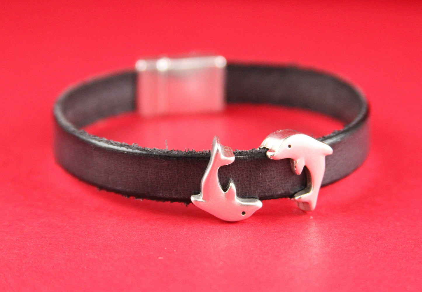 FS0208>>MADE in EUROPE 2 zamak dolphin sliders, 10mm flat cord sliders, 10mm leather cord dolphin sliders, zamak sliders Qty2