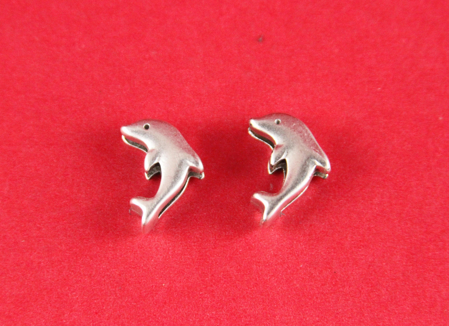 FS0208>>MADE in EUROPE 2 zamak dolphin sliders, 10mm flat cord sliders, 10mm leather cord dolphin sliders, zamak sliders Qty2