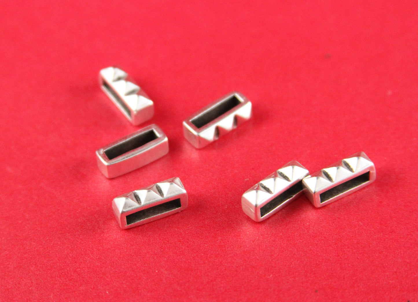 FS0197>>MADE in EUROPE 4 zamak sliders, 10mm flat cord sliders, 10mm leather cord  sliders, zamak sliders (8510) Qty4