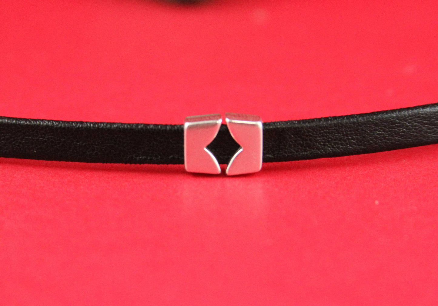 FS0195>>MADE in EUROPE 4 zamak sliders for 6mm cord, flat cord slider, zamak bar slider qty4