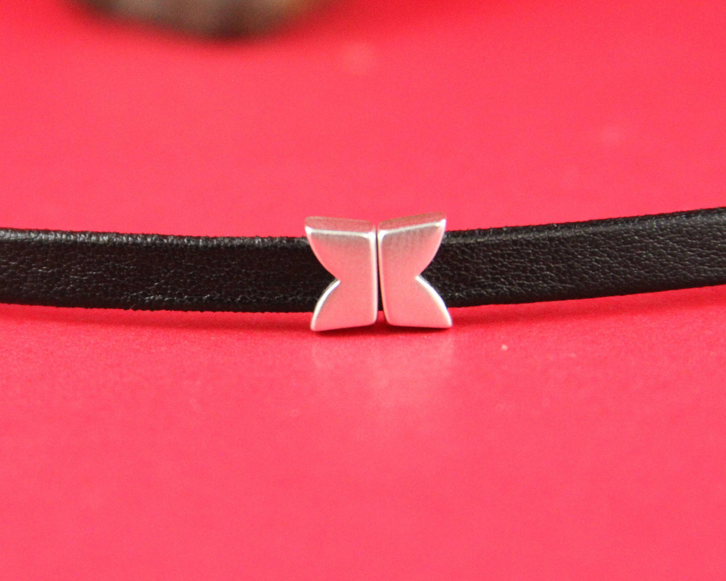 FS0195>>MADE in EUROPE 4 zamak sliders for 6mm cord, flat cord slider, zamak bar slider qty4