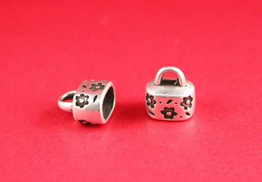 LC0007>>MADE IN EUROPE licorice  cord ends, licorice cord end caps, 10x6mm end caps Qty2
