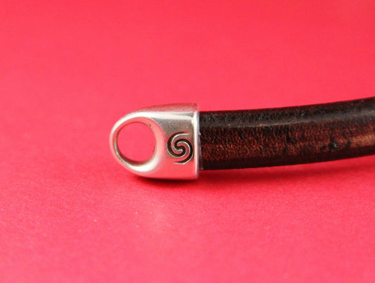 LC0015>>MADE IN EUROPE licorice  cord ends, licorice cord end caps, 10x6mm end caps(PF9033) Qty2