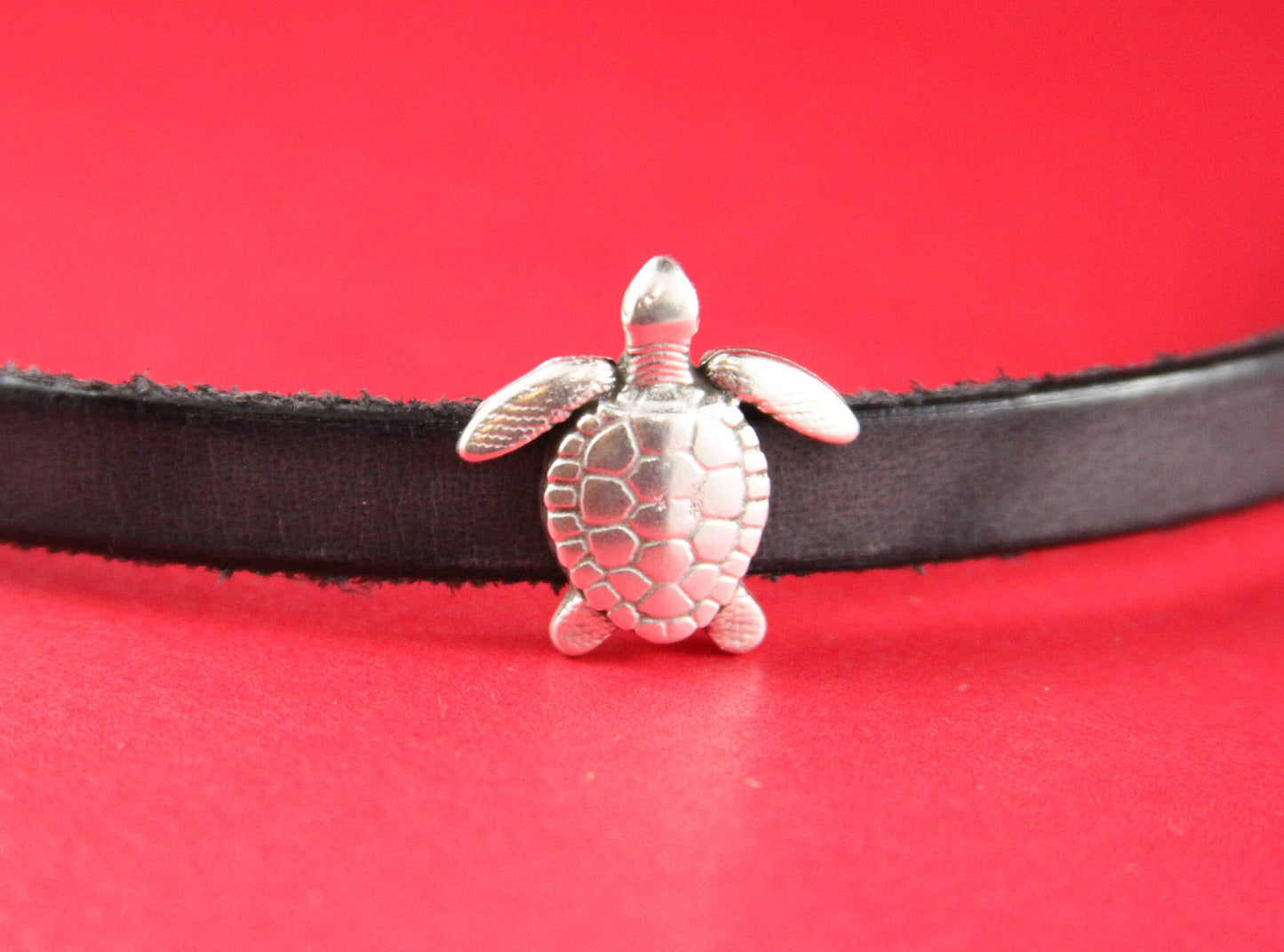FS0178>>MADE in EUROPE turtle zamak slider, 10mm flat cord slider, 10mm leather cord turtle slider, zamak sliders Qty1