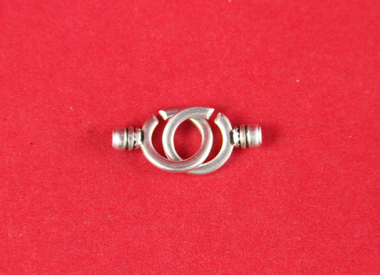 RC0177>>MADE in EUROPE 2 zamak hook clasps for round leather cord, zamak hook clasp (11061-0077) qty2sets