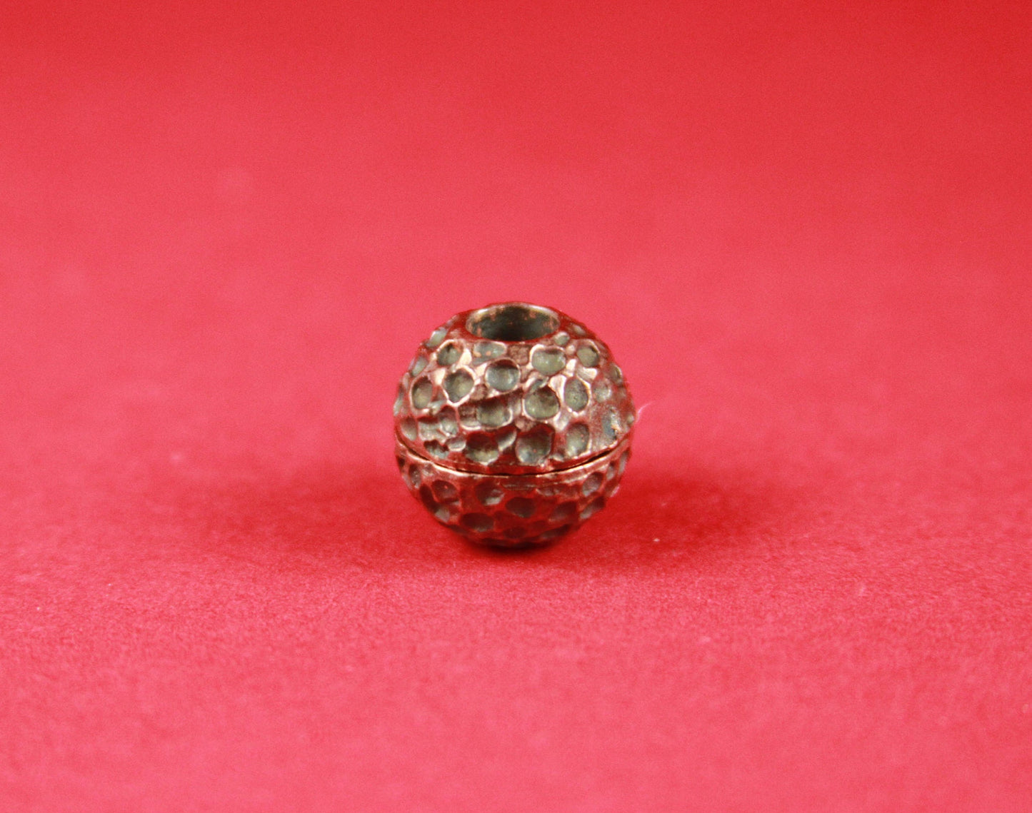 RC0105>>MADE IN EUROPE round leather cord copper clasp, hammered ball clasp (XM6114AC)Qty1