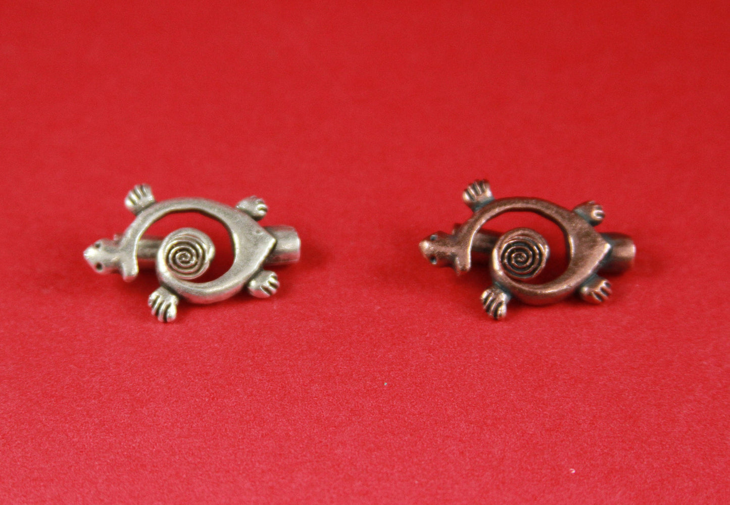 RC0251>> MADE in EUROPE 2 toggle clasps, copper toggle clasp, turtle toggle clasp, copper toggle clasp Qty2 sets