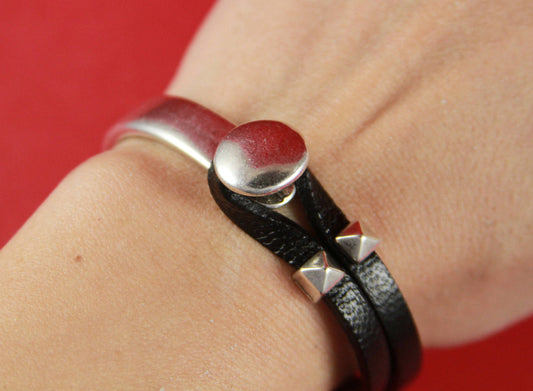 B0006>> MADE in EUROPE zamak button half bracelet+ finding, silver half bracelet, zamak half cuff, metal half bracelet (6722/25) Qty1