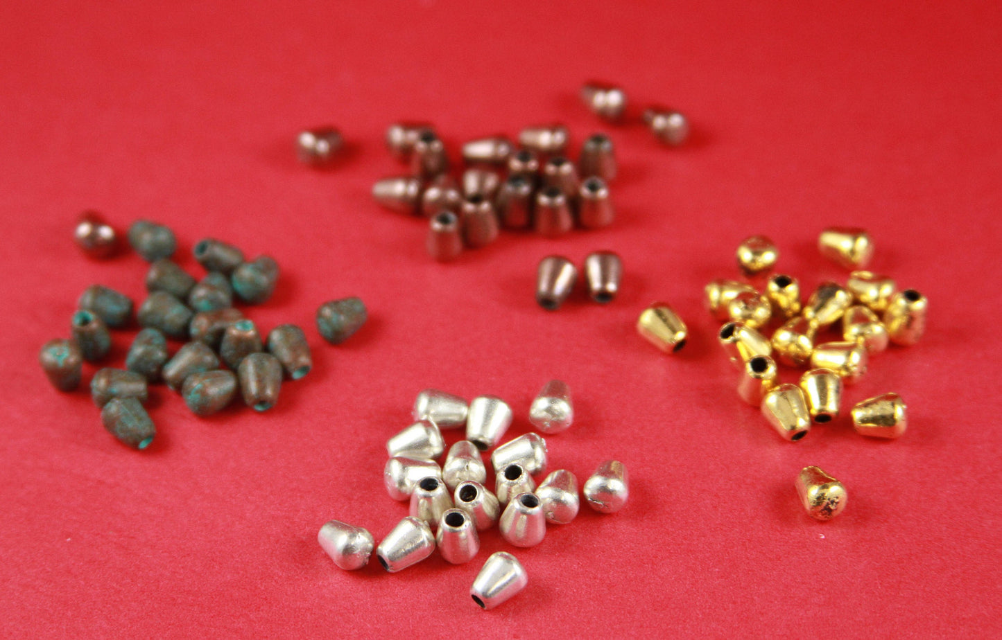 6/7 MADE in EUROPE 10 zamak cord ends, gold cord ends, 2mm round cord ends, zamak 2mm round cord ends (X6088AG) Qty10
