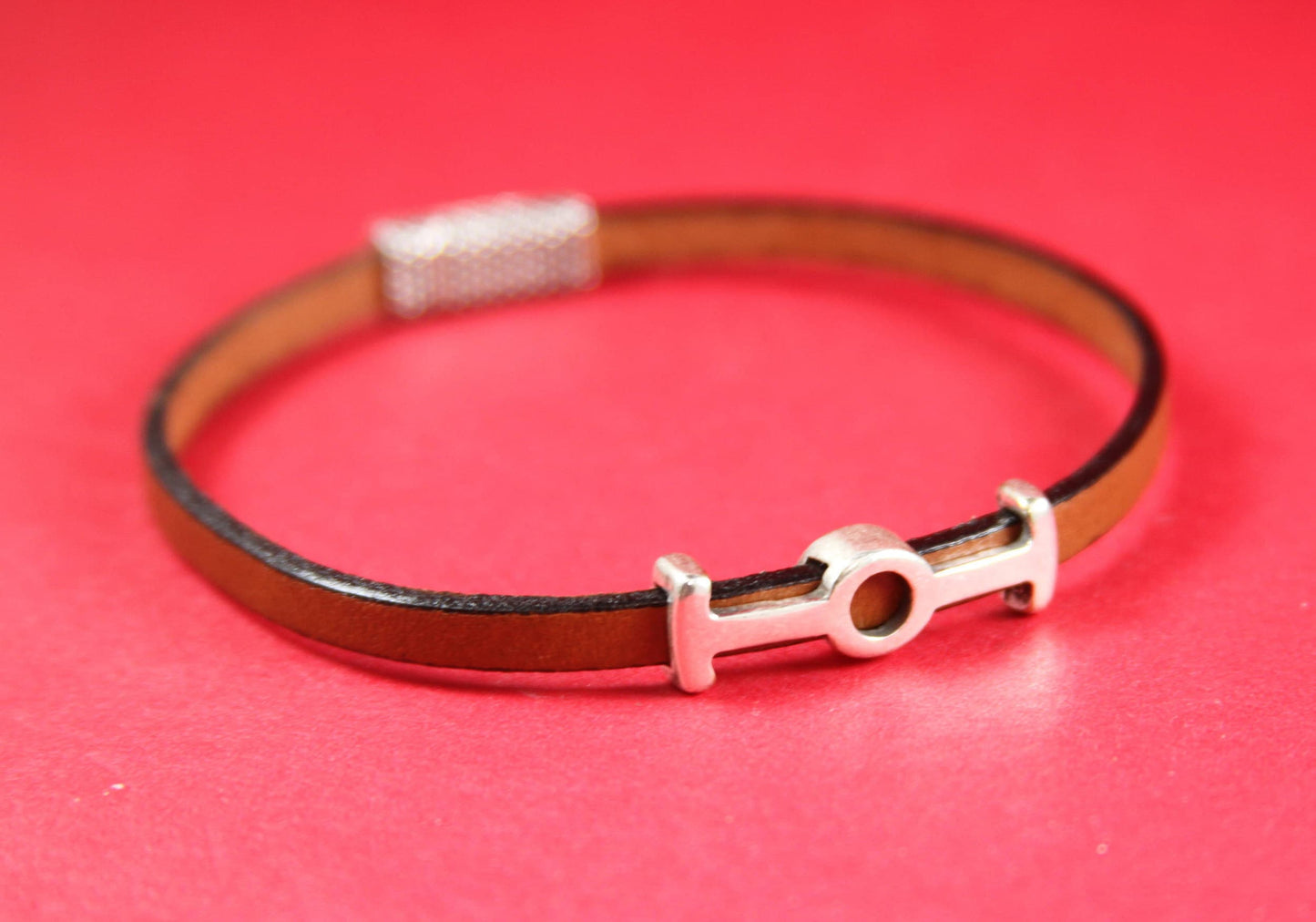 FS0134>>MADE in EUROPE zamak slider, 5mm cord slider tube, flat 5mm cord slider bead, silver slider tube  Qty1