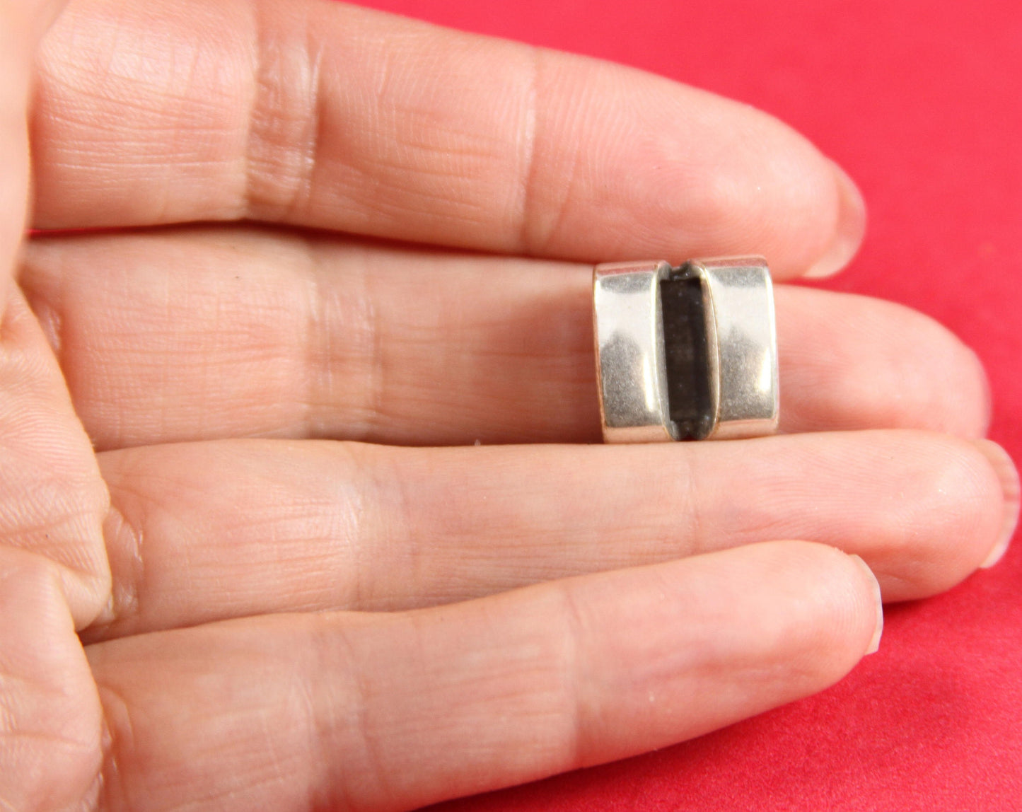 FS0150>> MADE IN EUROPE 2 zamak flat sliders, flat cord slider, 10mm flat cord sliders, silver sliders Qty2
