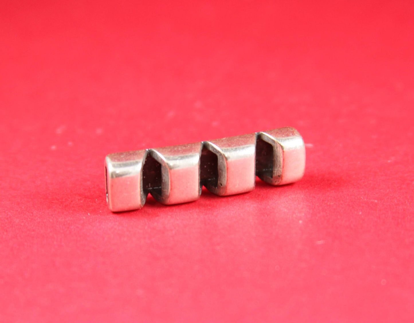 FS0292>>MADE in EUROPE zamak slider, 5mm cord slider tube, flat 5mm cord slider bead, silver slider tube  Qty1