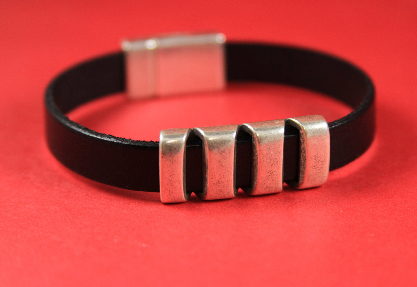 FS0294>>MADE in EUROPE zamak slider tube, zamak slider for 10mm flat leather cord qty1
