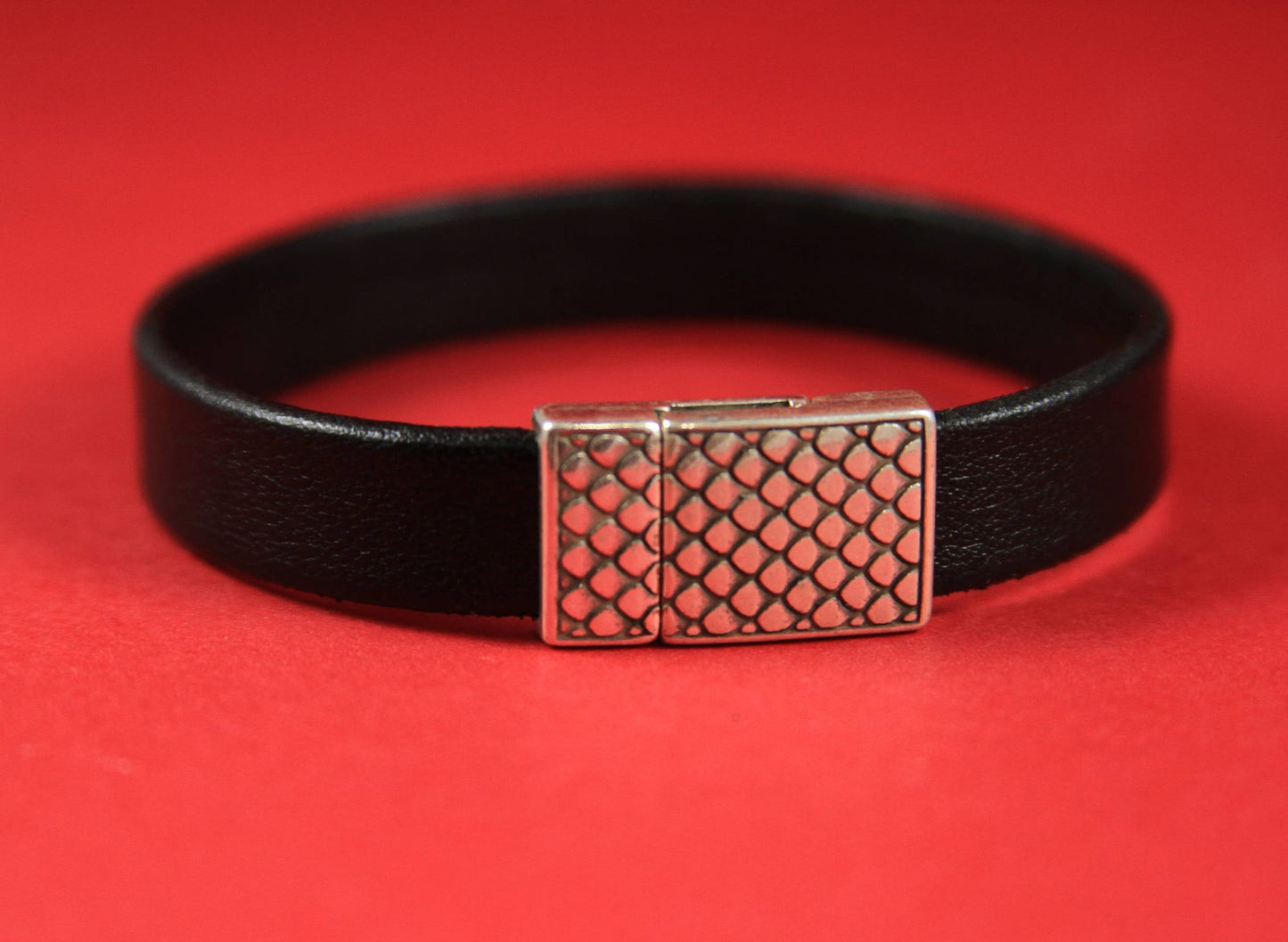 FC0058>>MADE IN EUROPE Zamak clasp for 10mm flat leather cord, silver clasp for flat cord Qty1