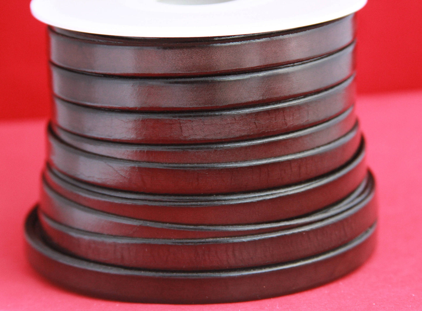 MADE IN SPAIN 24" flat leather cord, brown 10mm flat leather cord, 10mm plain leather cord (221/10/02)