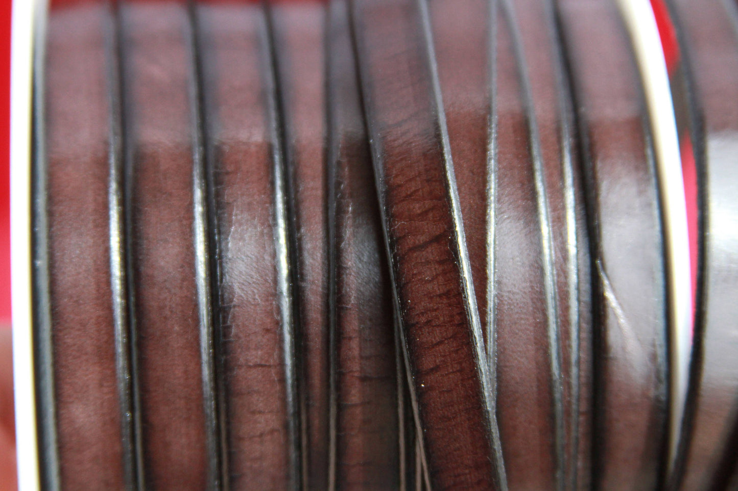 MADE IN SPAIN 24" flat leather cord, brown 10mm flat leather cord, 10mm plain leather cord (221/10/02)