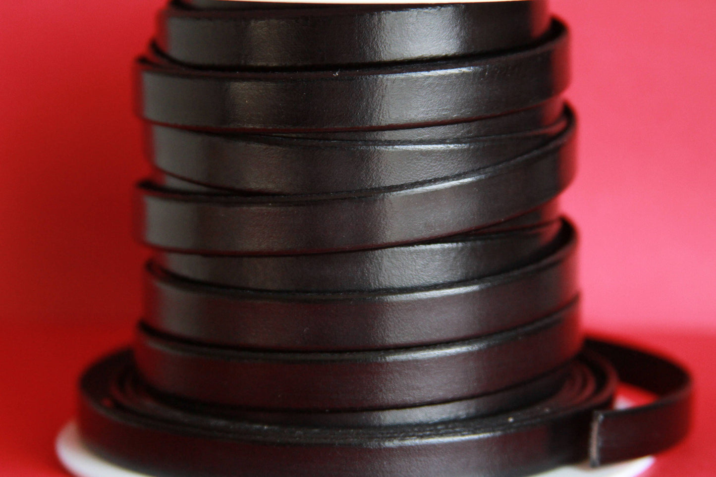 MADE IN SPAIN 24" flat leather cord, black 10mm flat leather cord, 10mm plain leather cord