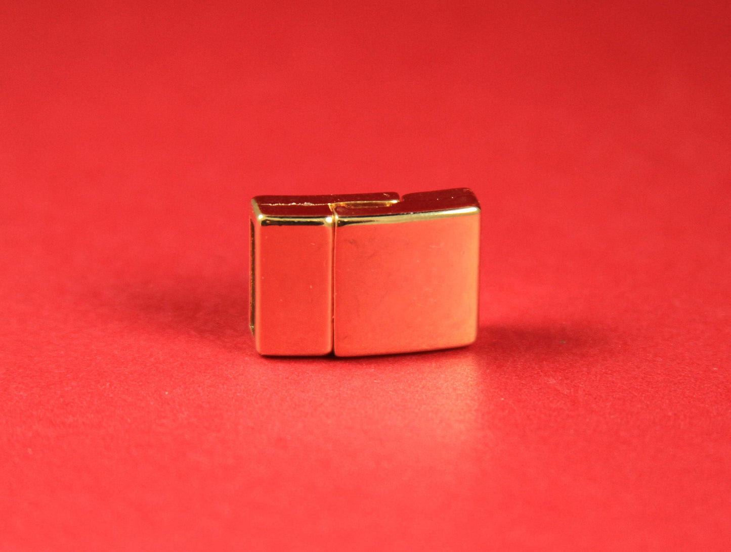 FC0136>> MADE IN EUROPE  gold magnetic clasp for 10mm flat cord, bracelet gold clasp, flat 10mm cord gold zamak clasp,  (78925/10) Qty1