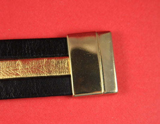FC0092>>MADE IN EUROPE gold clasp for 30mm flat cord, bracelet gold clasp, flat 30mm cord gold zamak clasp, Qty1