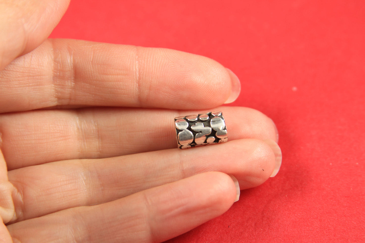 RS0127>>MADE in EUROPE 2 zamak tubes, 5mm hole zamak tube slider, round cord tubes  (76590/05) qty2