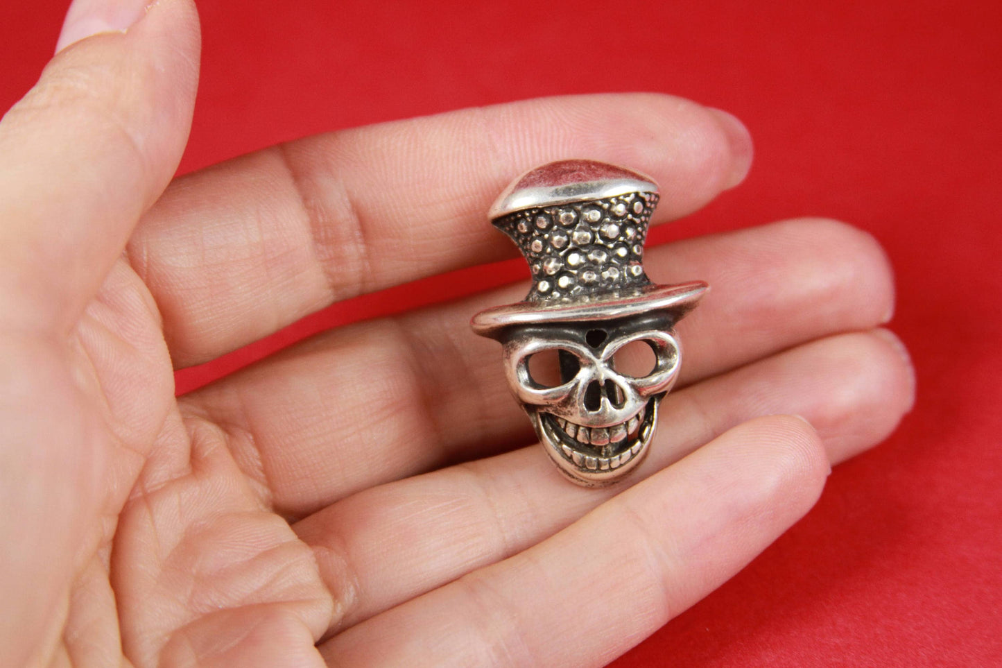FS0280>>MADE in EUROPE zamak skull slider, flat cord zamak slider, zamak large skull slider for 20mm flat cord qty1
