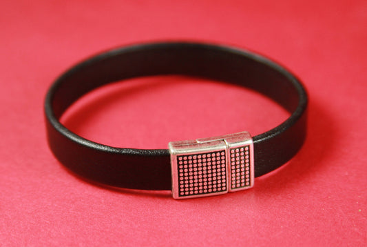 FC0133>>MADE in EUROPE zamak  clasp, 10mm flat cord clasp, flat leather cord  clasp, polka clasp (78887/10) Qty1