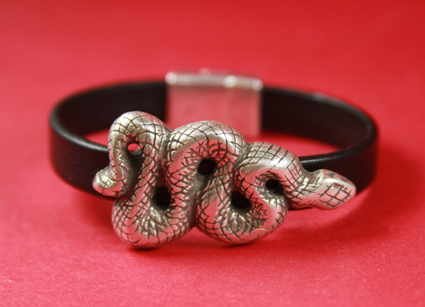 FS0007>>MADE in EUROPE  zamak snake slider, 10mm flat cord slider, 10mm leather cord snake slider, zamak slider Qty1
